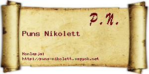 Puns Nikolett névjegykártya