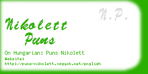nikolett puns business card